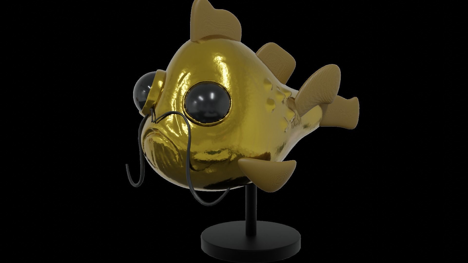 Goldfish statue 3D model VR / AR ready CGTrader