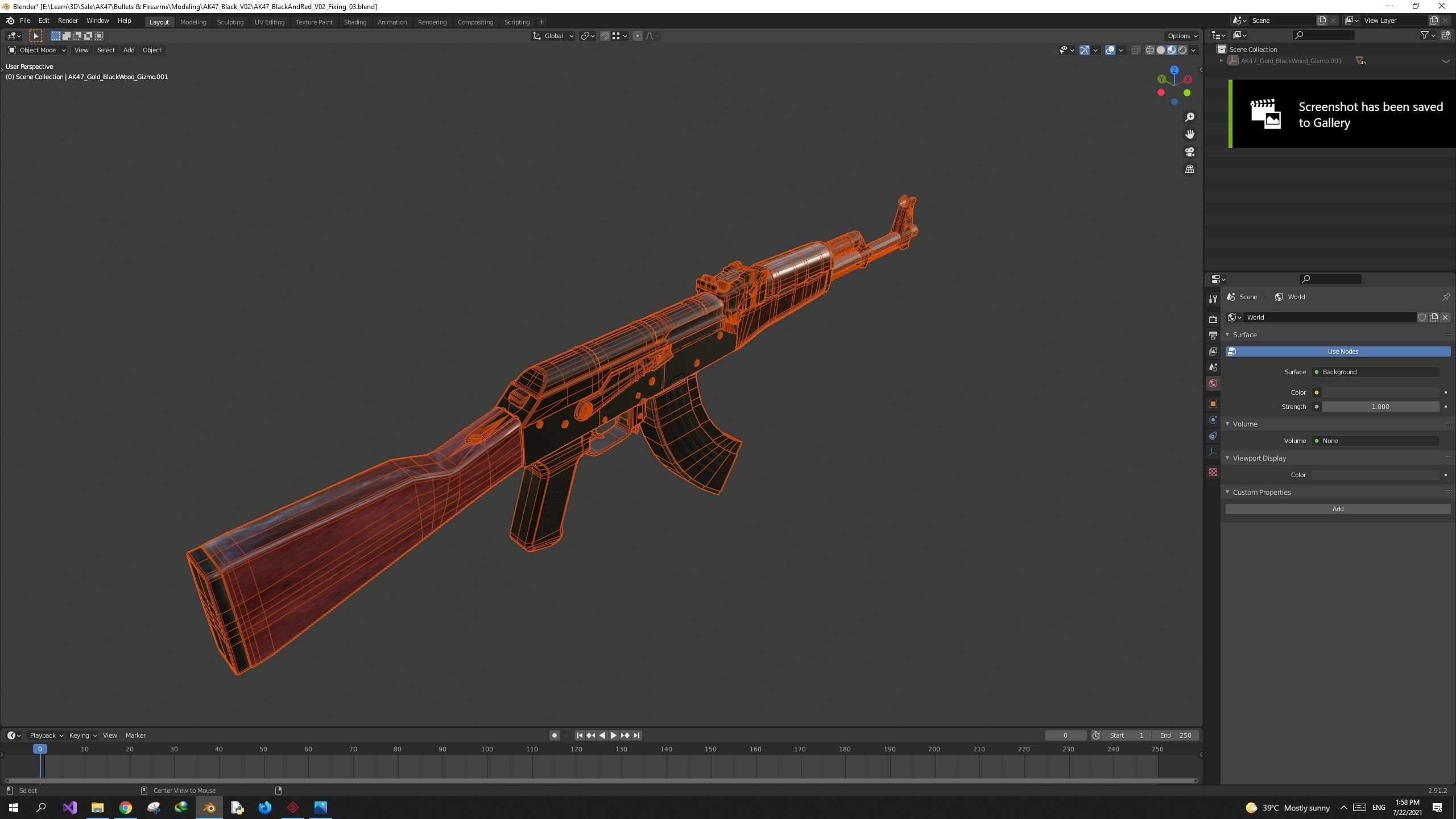 3D model Black AK47 Assault Rifle Game Ready VR / AR / low-poly | CGTrader