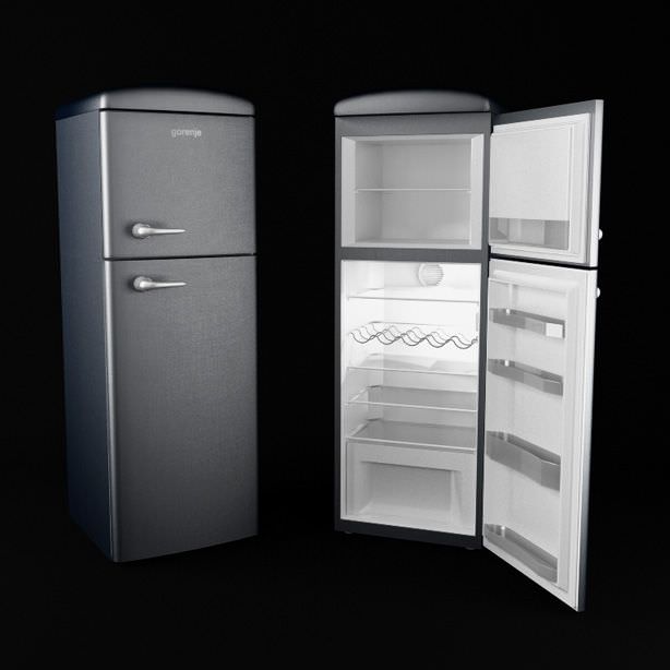 Modern Metal Refrigerator 3D model CGTrader