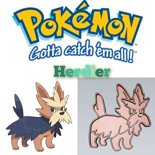Amazing Pokemon Herdier Cookie Cutter Stamp Cake Decorating 3D model