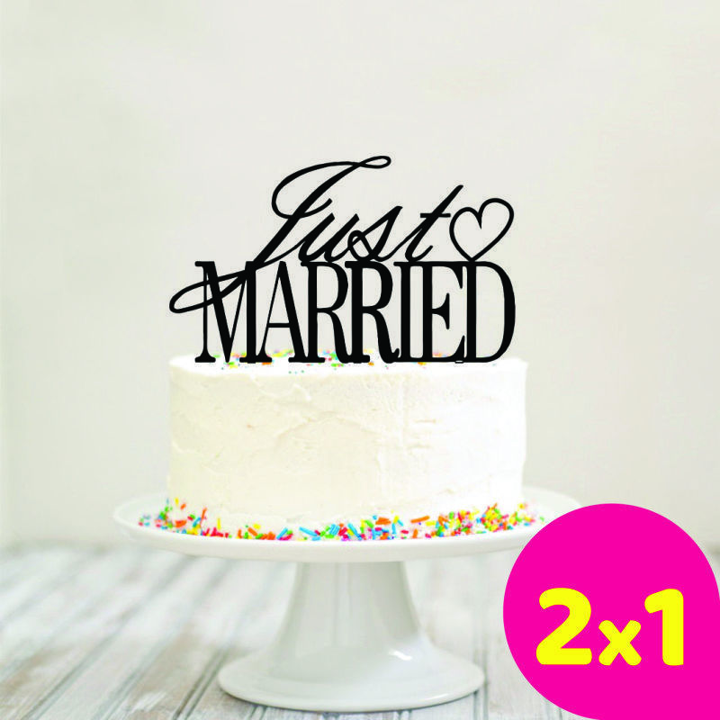 JUST MARRIED CAKE TOPPER 3D model 3D printable CGTrader