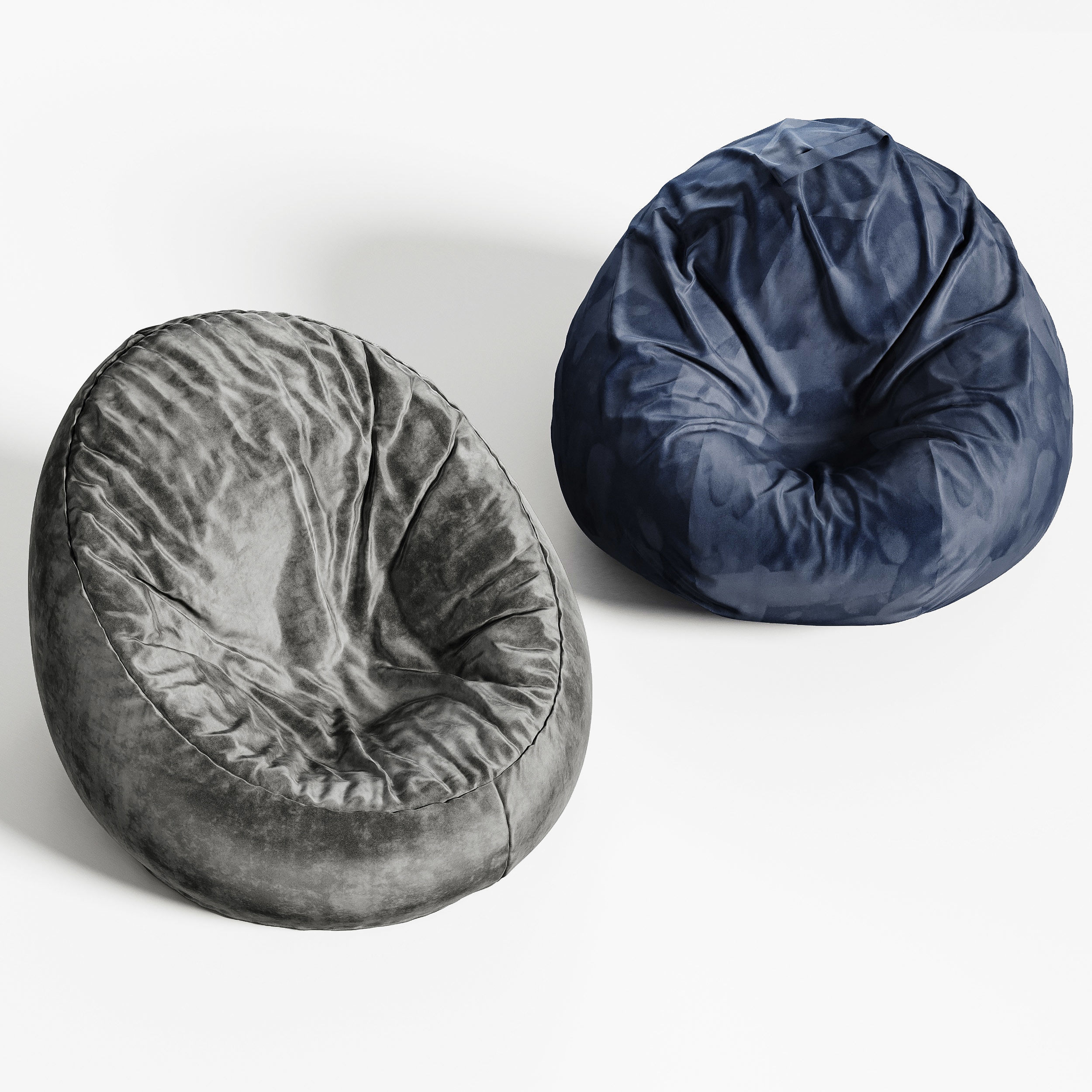 Two types of poufs 3D model CGTrader