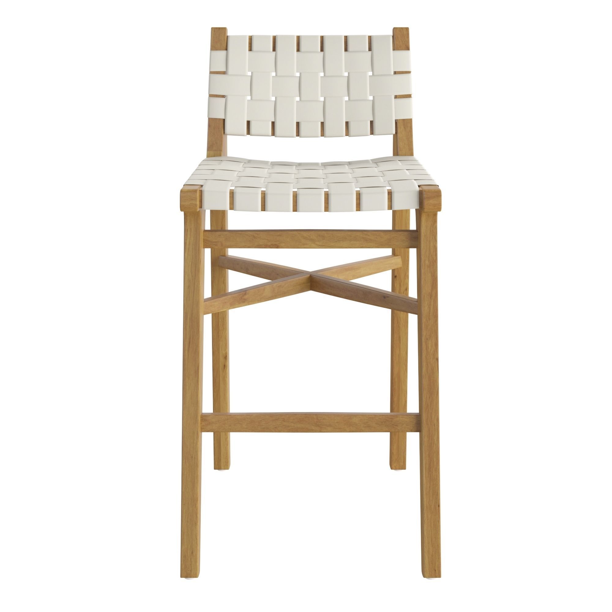 Taj White Leather Strap Bar Stool 3D model CGTrader