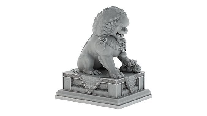 Chinese Lion Statue 3D model