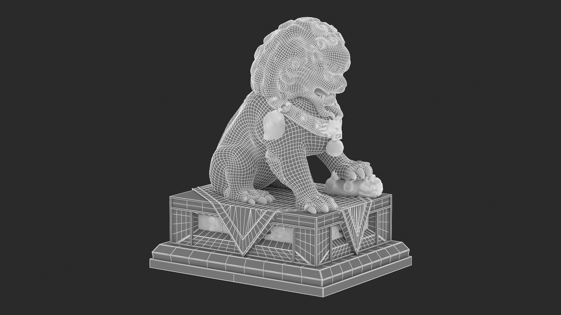 Chinese Lion Statue 3D model CGTrader