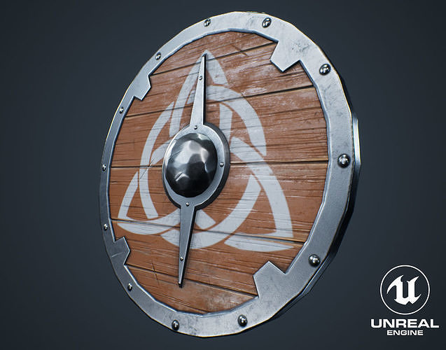 Viking Weapons - Flat Shield II Low-poly 3D model