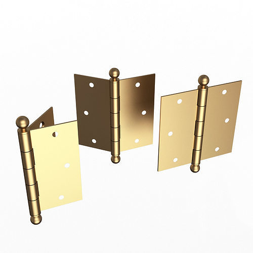 Brass Door Hinge Low-poly 3D model