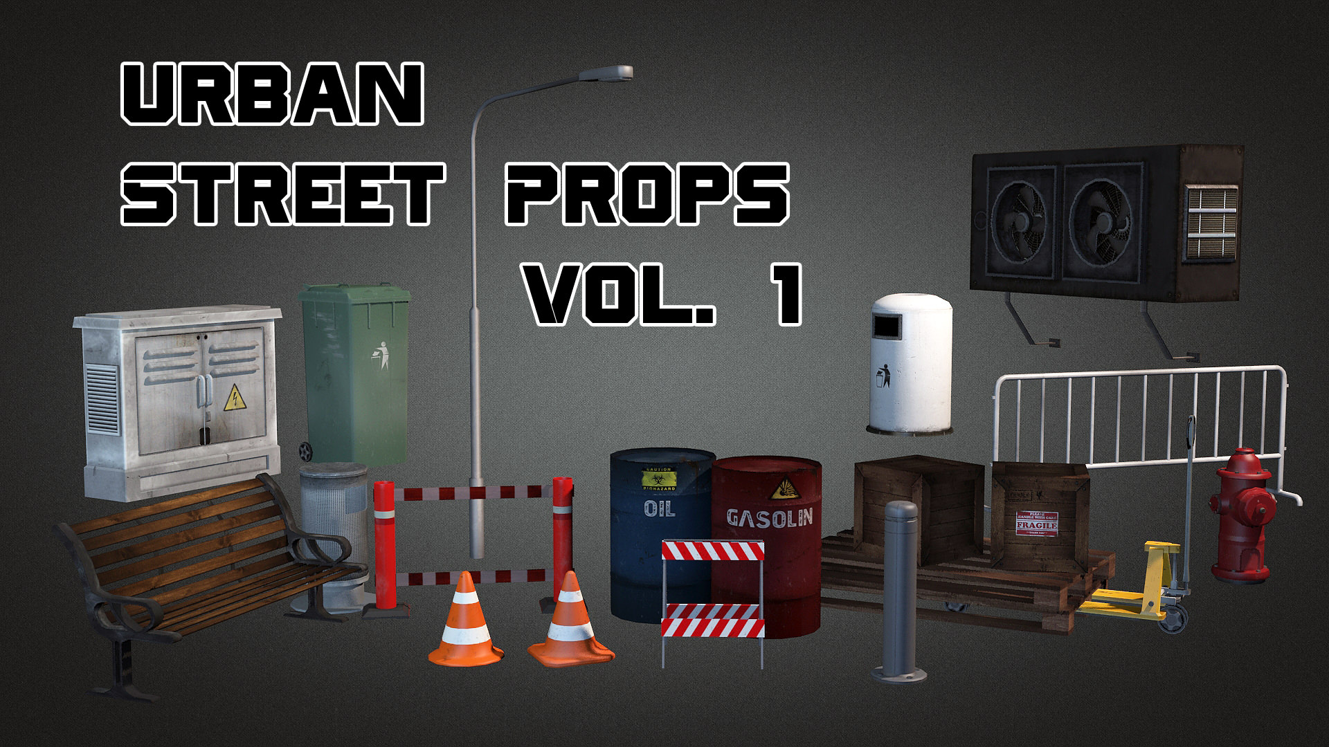 3D model Urban Street Props Vol 1 CGTrader