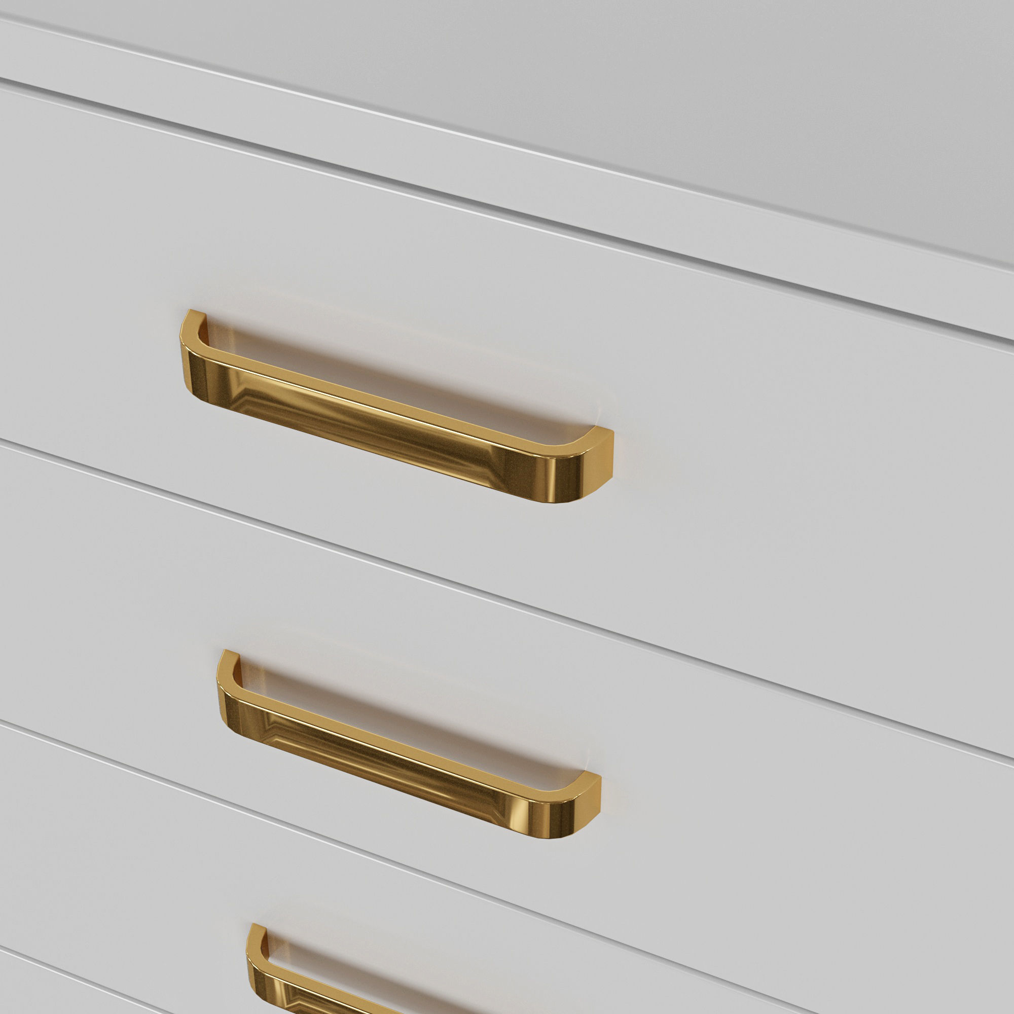 Homary Modern White Storage with Storage with Gold Legs 3D