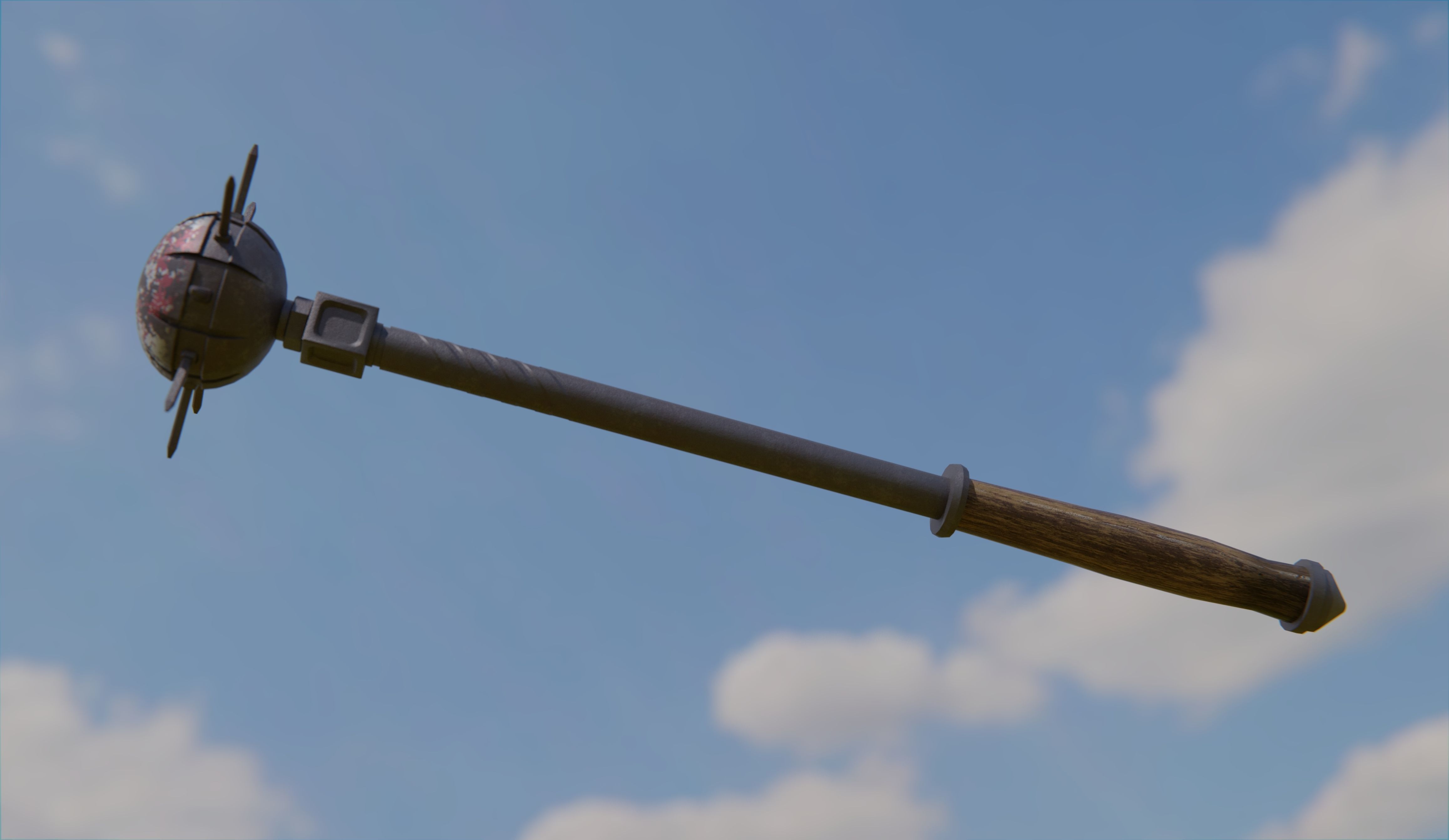 3D model bludgeon mace medieval blunt weapon weapon VR / AR / lowpoly