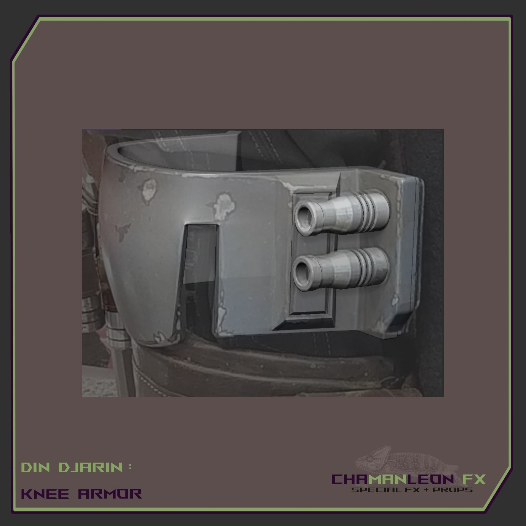 Din Djarin Mandalorian Axe Woves Death Watch Knee Armor Cosplay 3D