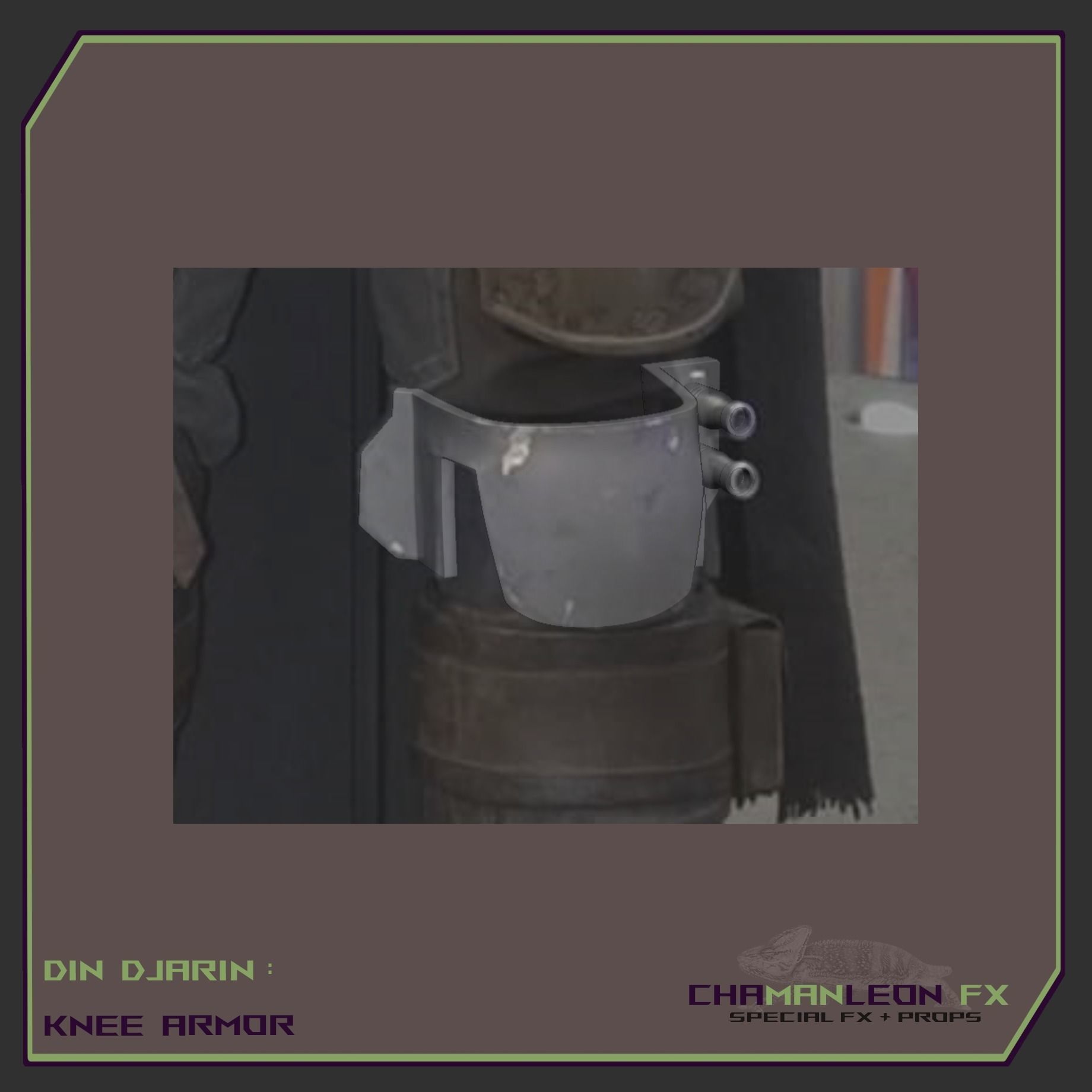 Din Djarin Mandalorian Axe Woves Death Watch Knee Armor Cosplay 3D