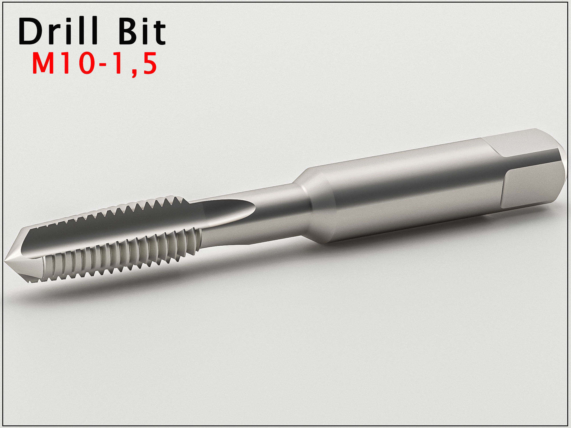 Original Size Drill Bit Ready for 3d Print M10X15 3D model 3D