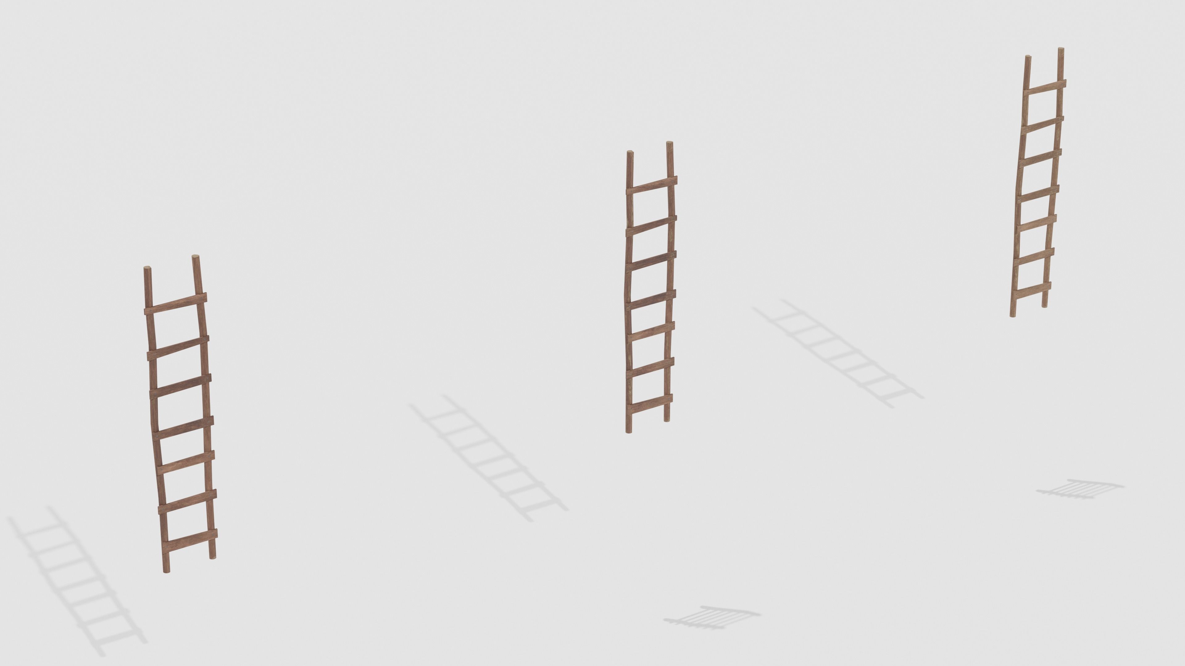 3D model Wooden Ladder 2 and Variations VR / AR / low-poly | CGTrader