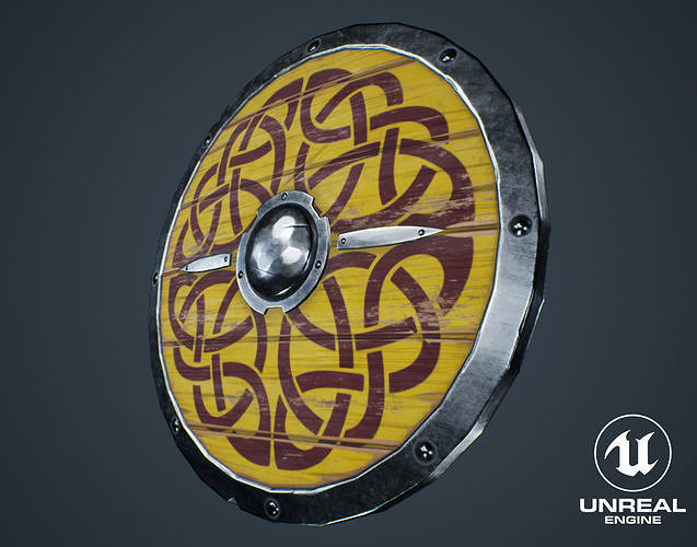 Viking Weapons - Curved Shield IV Low-poly 3D model