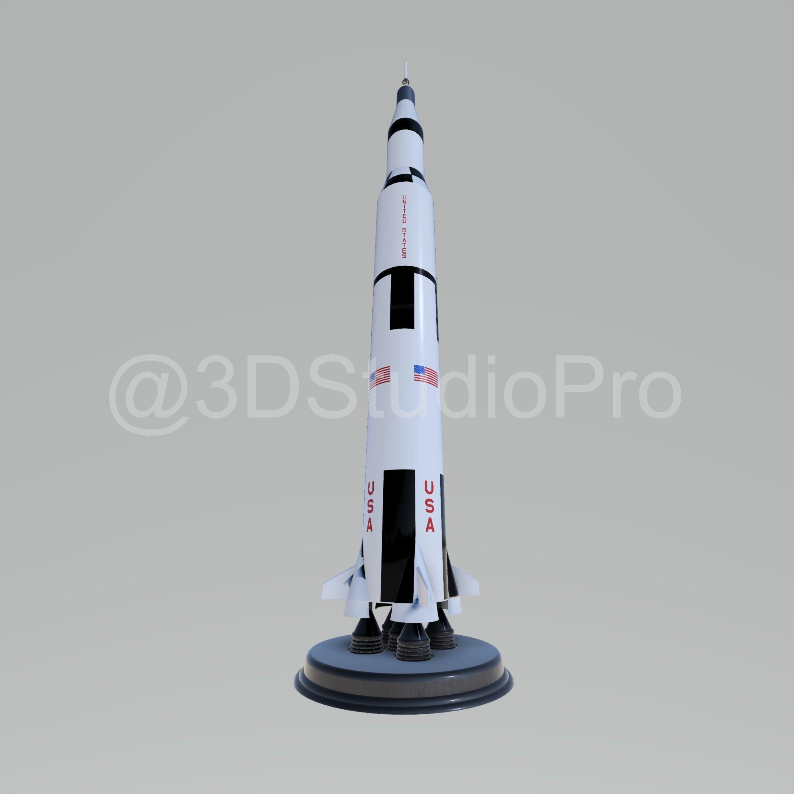 SATURN V ROCKET NASA APOLLO MISSIONS 3D model 3D printable CGTrader
