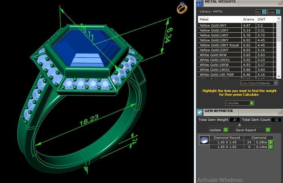 Jewelry CAD Printable file with Videos and Photos Render view 3D model