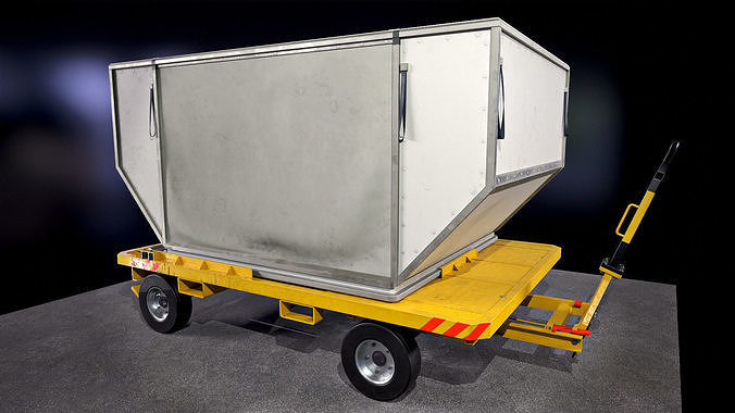ULD Container and Trailer Low-poly 3D model
