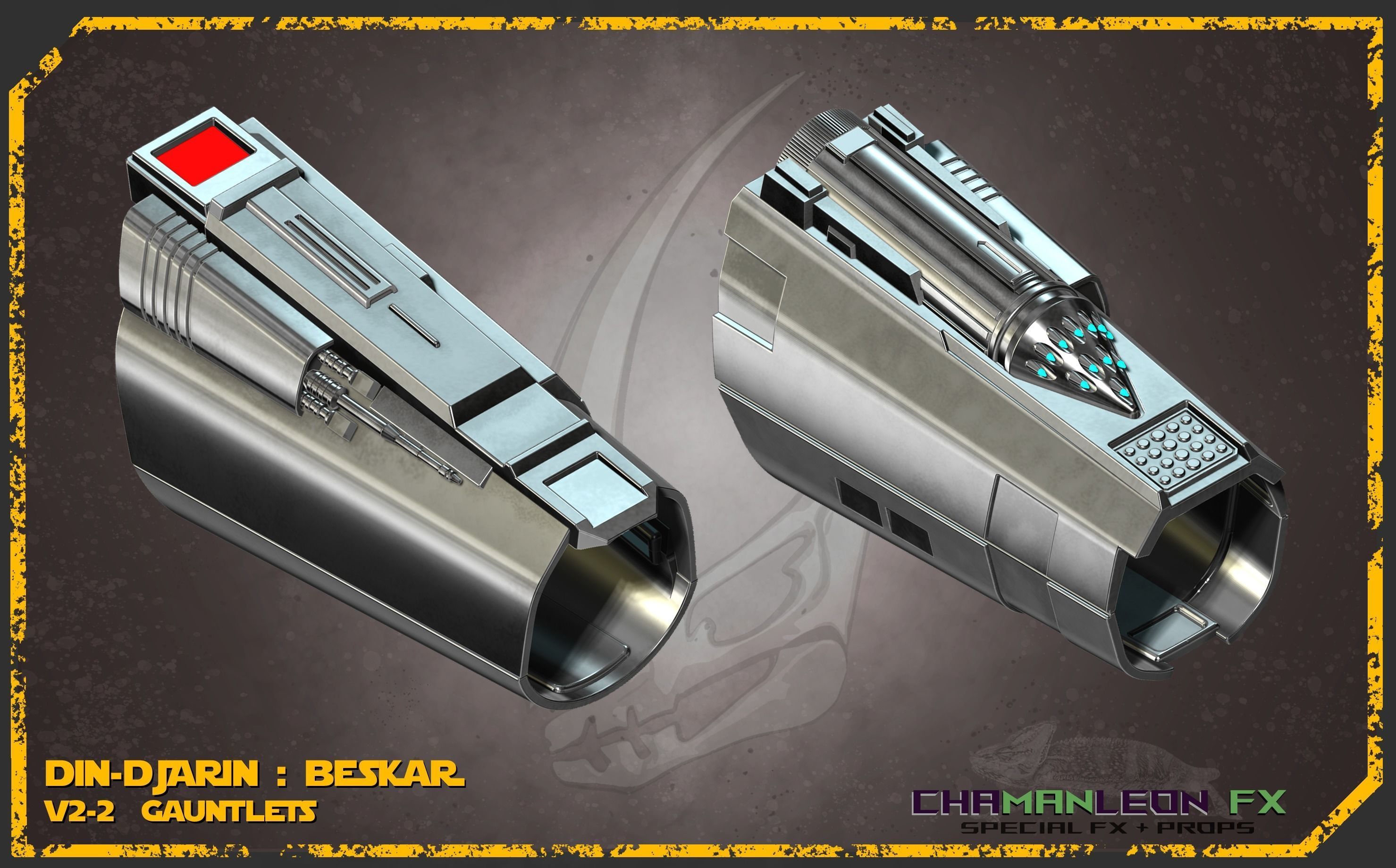 Din Djarin Mandalorian Beskar Gauntlets Cosplay Armor 3D model 3D