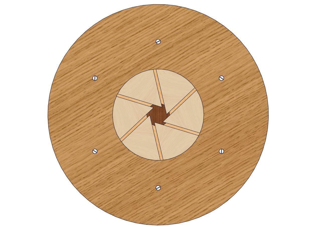Wood Rotating Dining Table Design6 bladediameter1450mmV1 3D model 3D