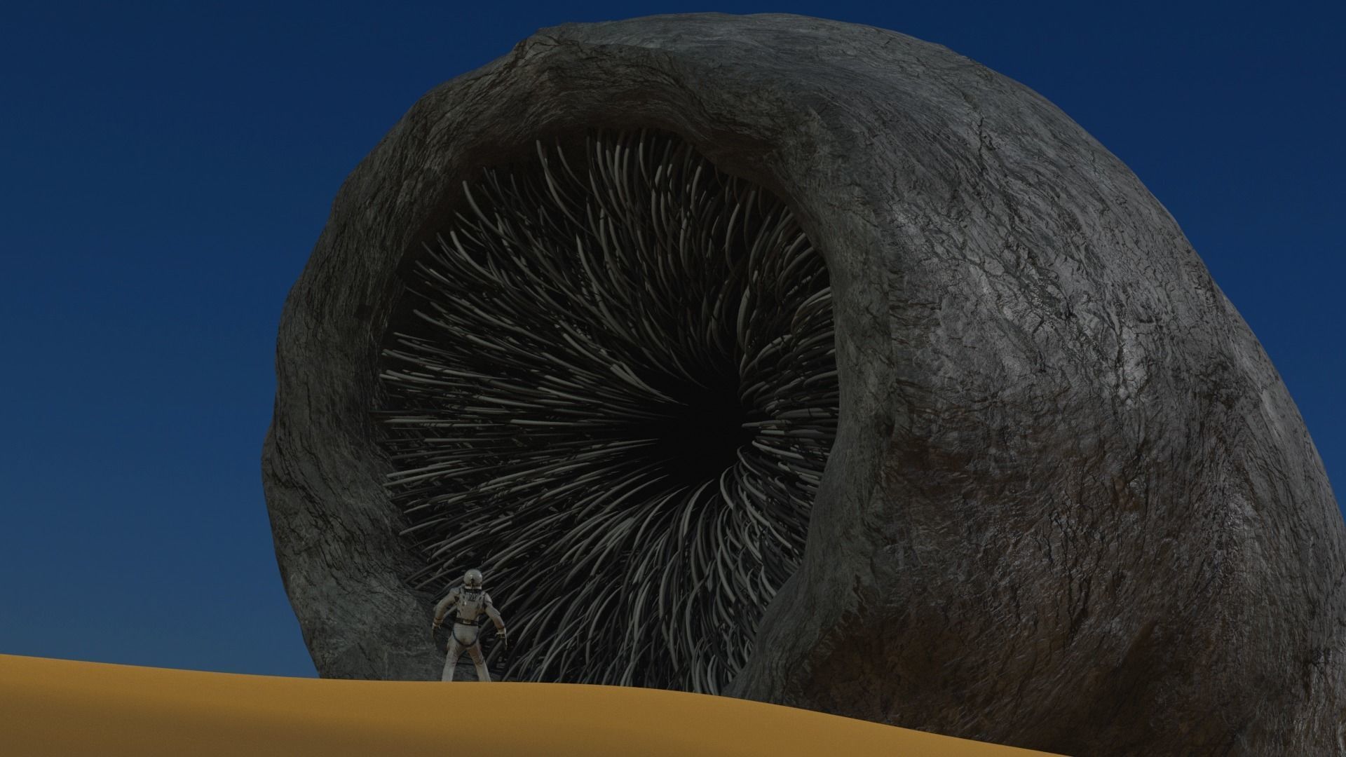 3D model Sandworm From Dune Rigged Sci-fi Character VR / AR / low-poly ...