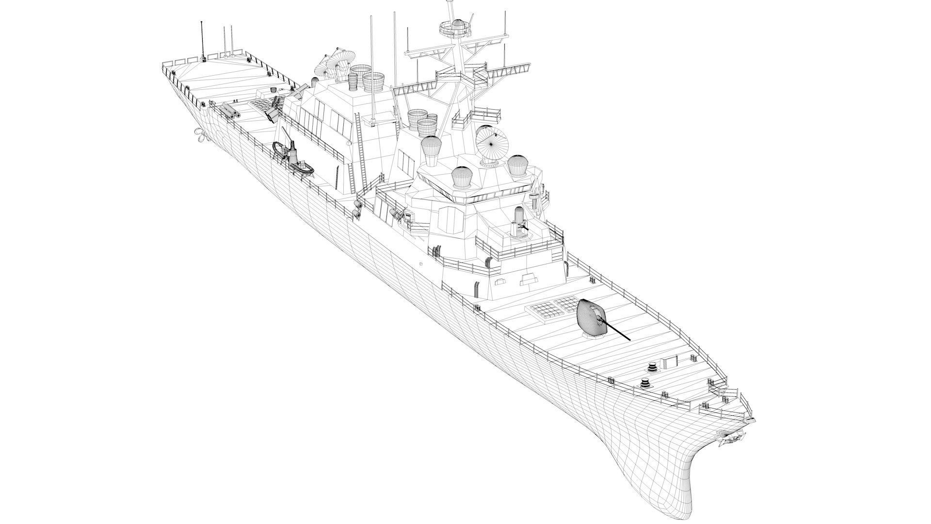 Arleigh Burke Class Destroyer 3D model rigged | CGTrader
