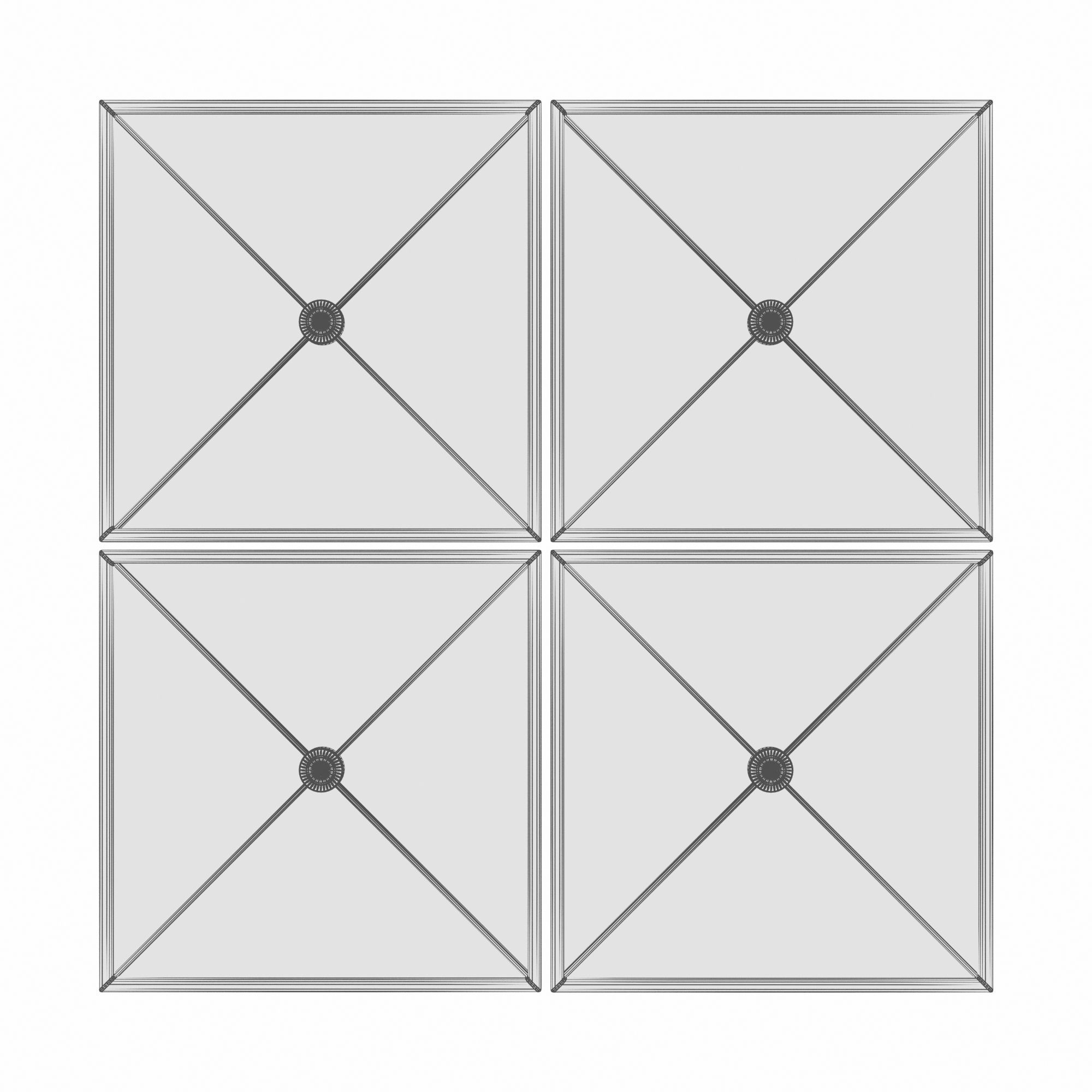 Jeffrey Large Framed Wall Mirror Set of 4 3D model CGTrader