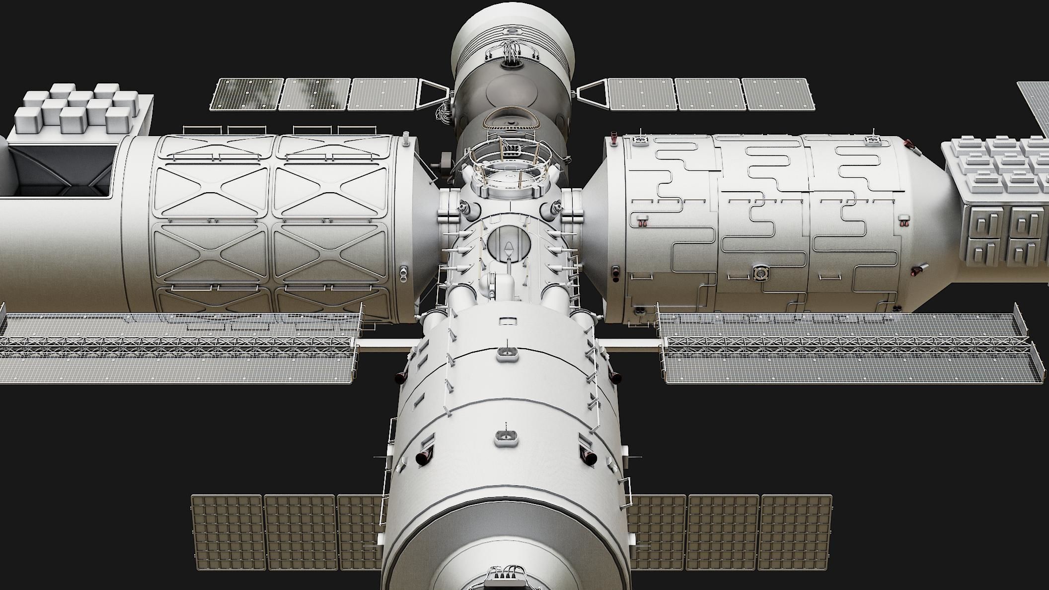 Tiangong Space Station 3D model CGTrader