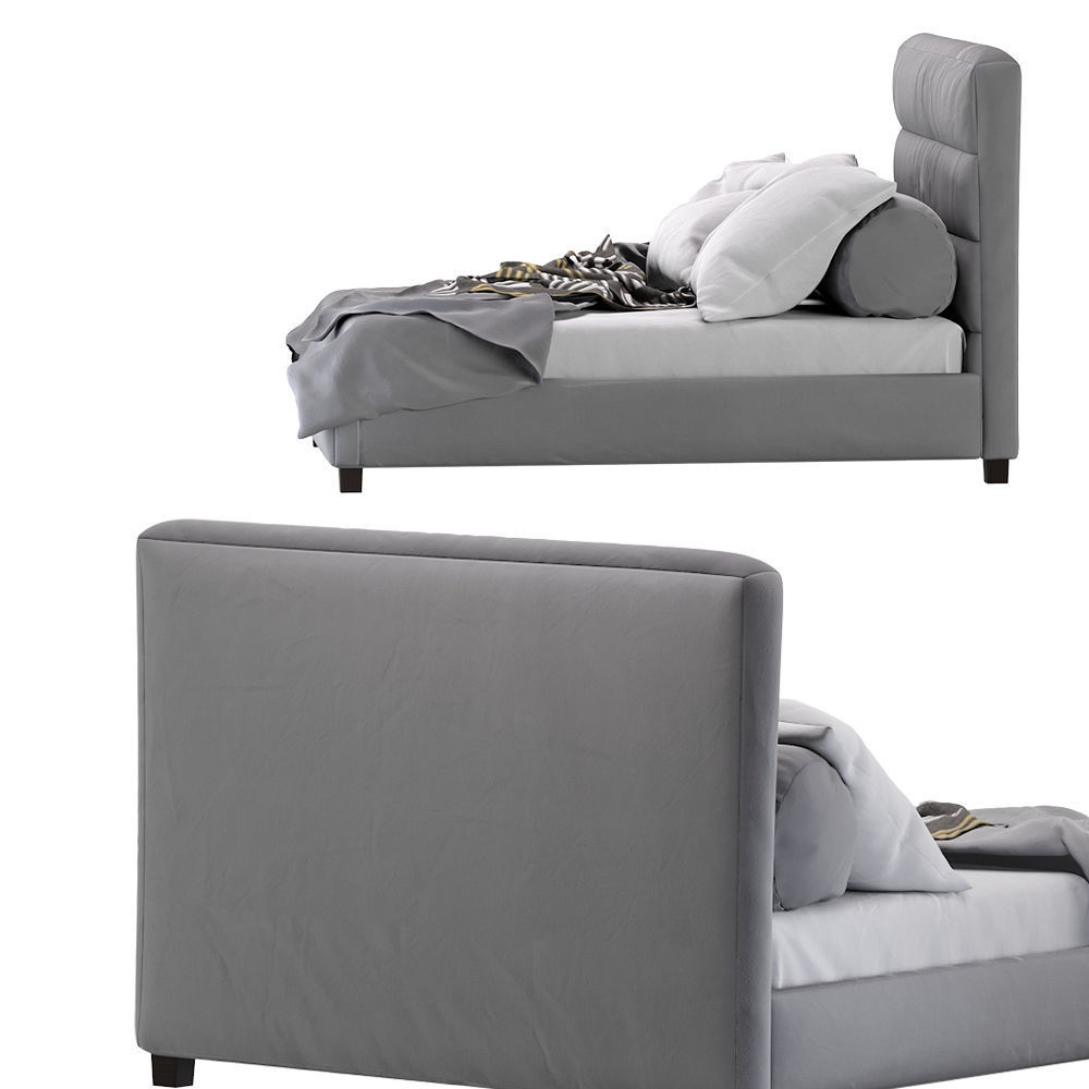 Coco Republic Blaire Horizontal Panelled Bed 3D model CGTrader