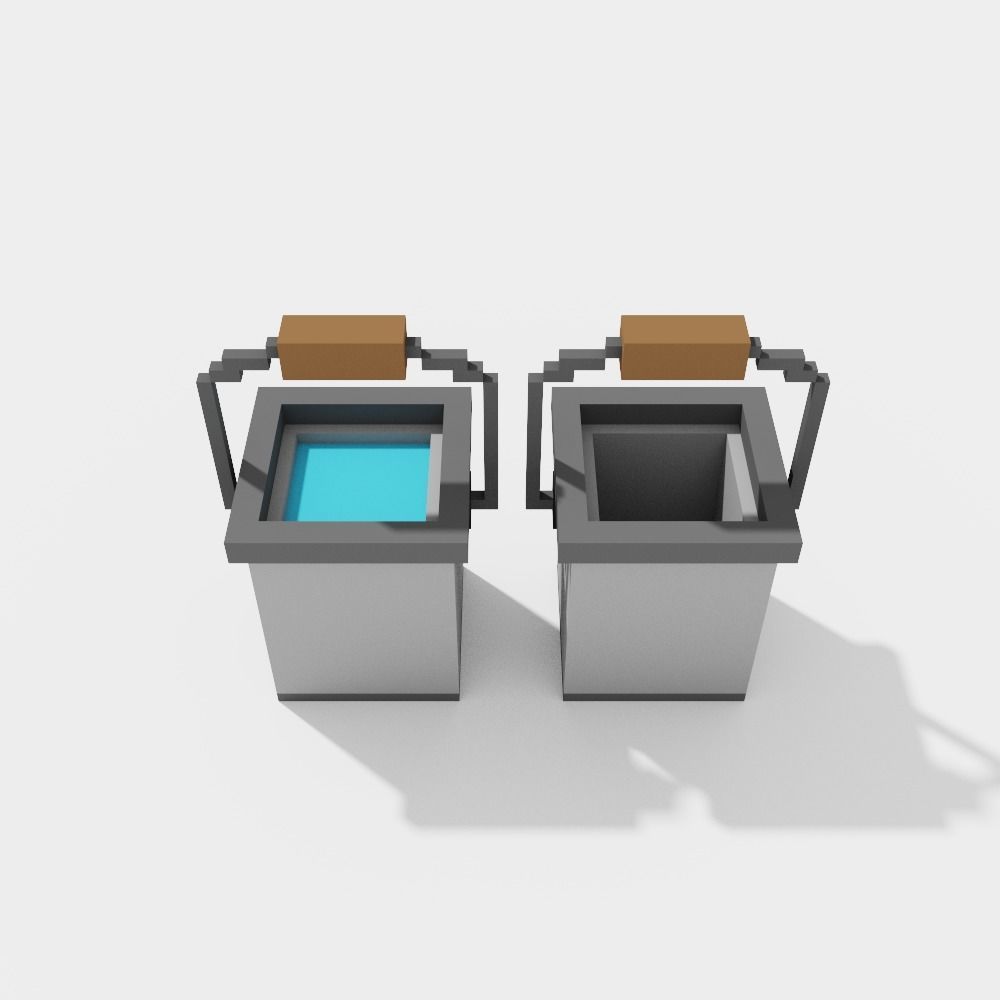 3D model Voxel Buckets VR / AR / lowpoly CGTrader