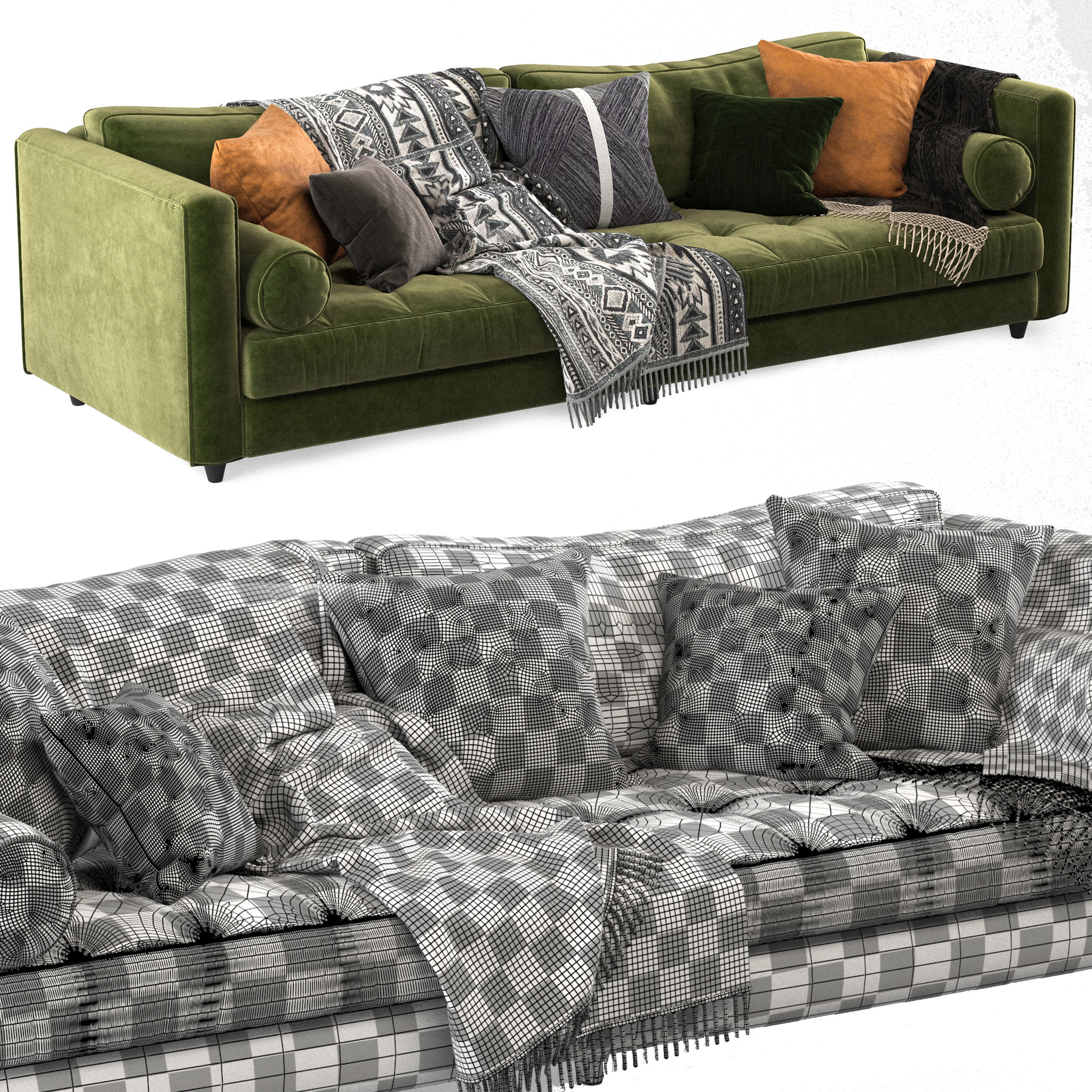 Article sven sofa Green 3D model CGTrader