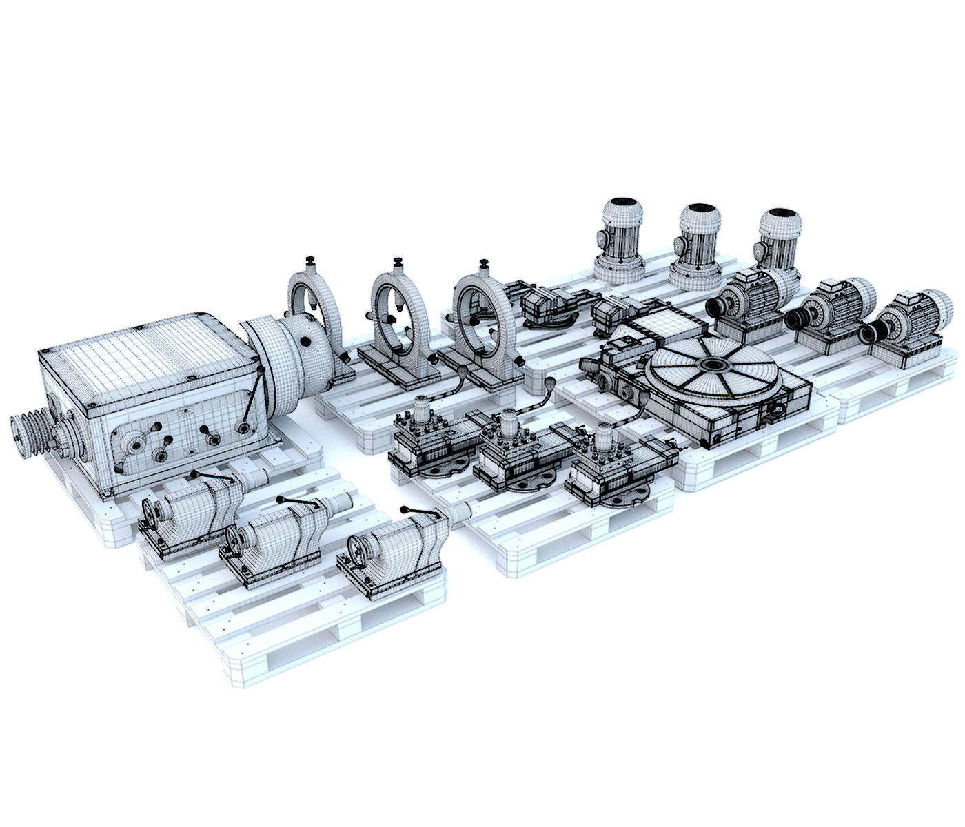 Spare parts of industrial machine tools Collection 2 3D model CGTrader