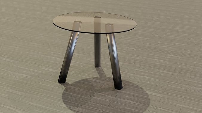 Glass Table Low-poly 3D model