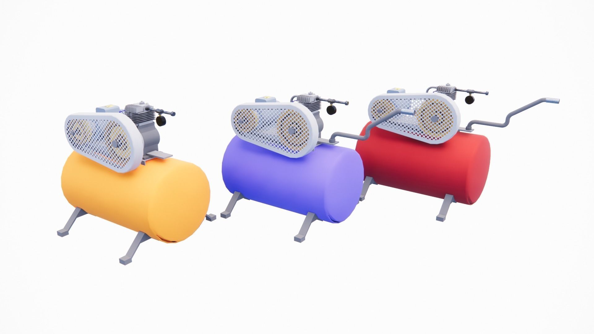 COMPRESSOR three different colored air compressors 3D model 3D ...