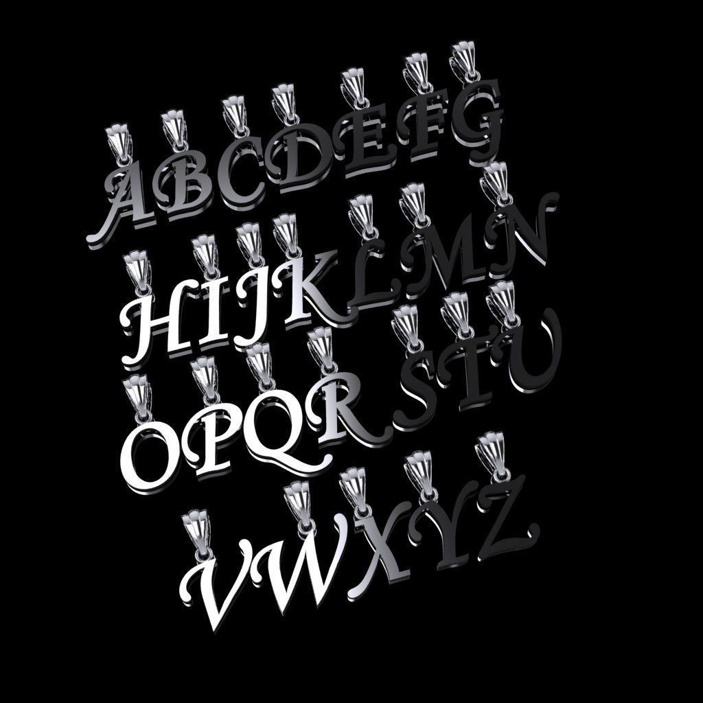 Collection of pendants LETTERS free 3D model 3D printable | CGTrader