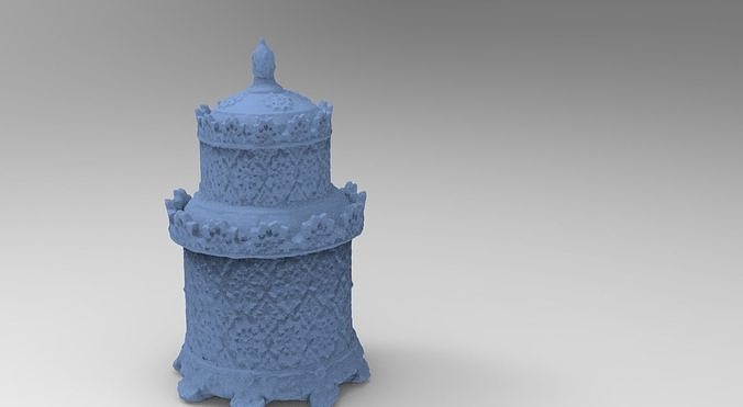 Ancient antique pot closed 3D model