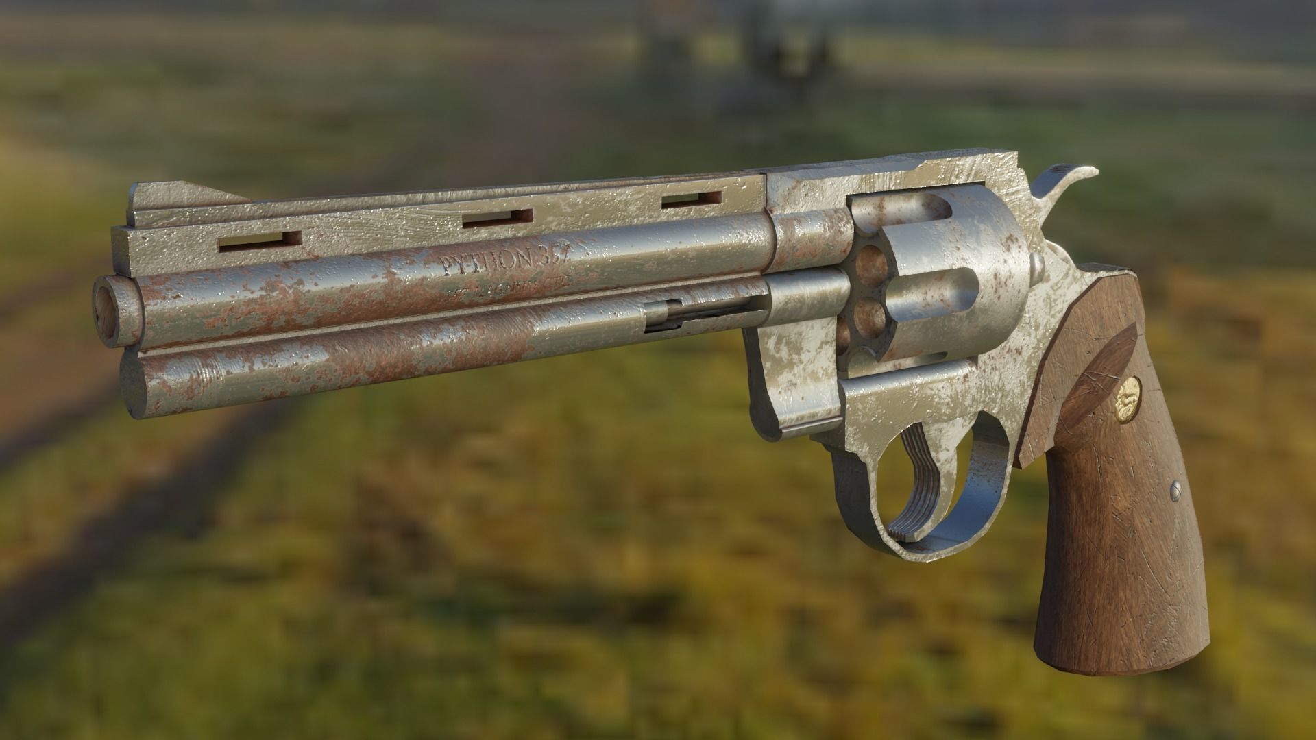3D model Rusty Old Colt Python 357 mag Revolver VR / AR / low-poly ...