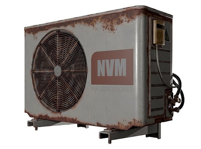 Air Conditioner Unit Rusty Low-poly 3D model