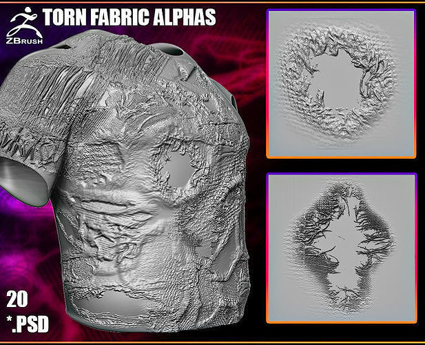 Torn Fabric Alphas  3D model