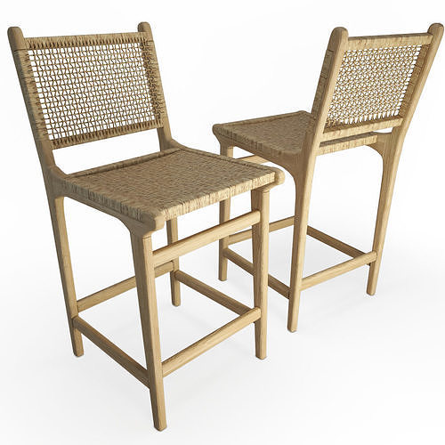AtelierS Teak Stool Braided 3D model
