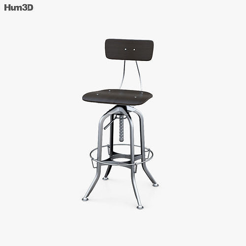 Restoration Hardware Vintage Toledo Bar Chair 3D model CGTrader