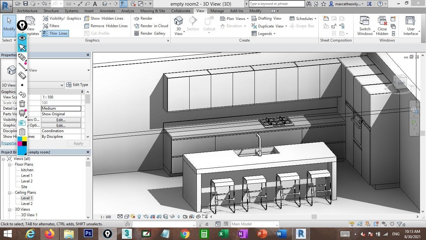 Revit modern kitchen families 3D model CGTrader