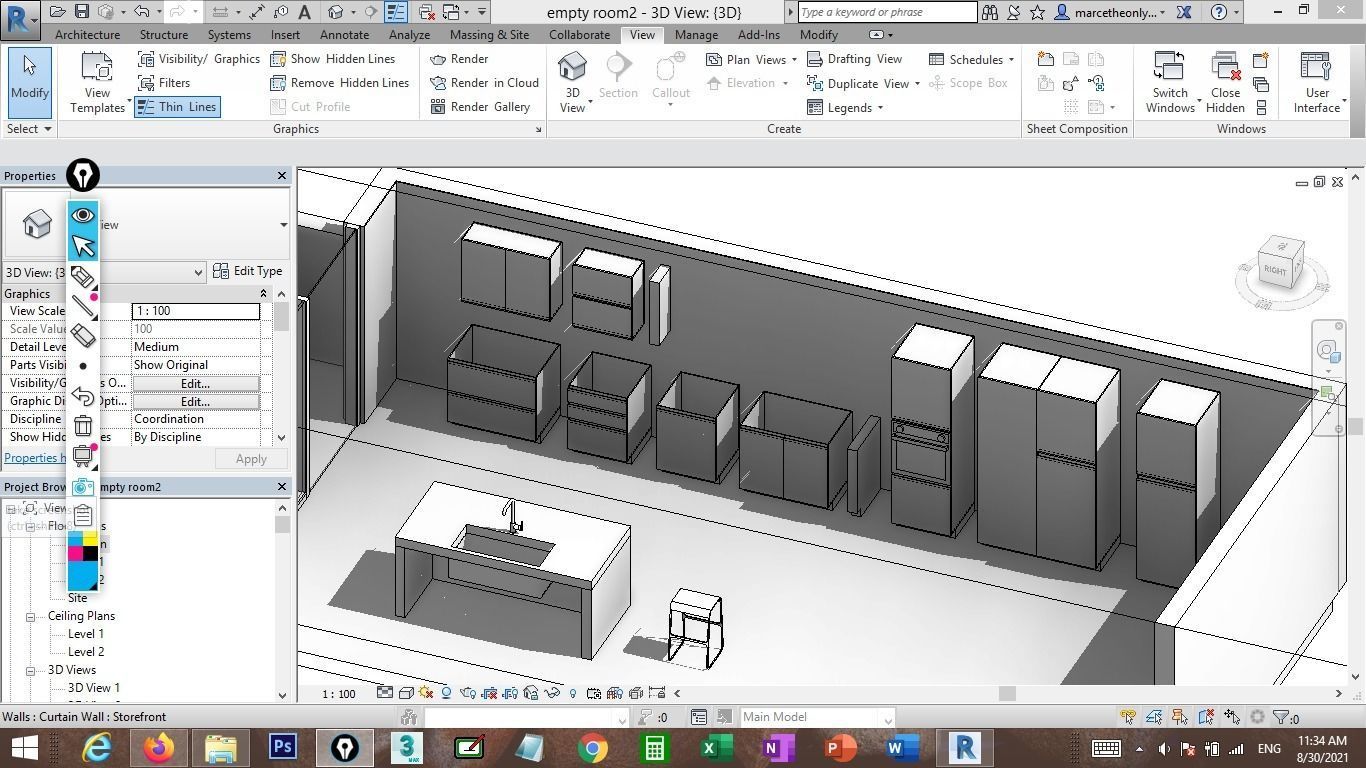Revit modern kitchen families 3D model CGTrader