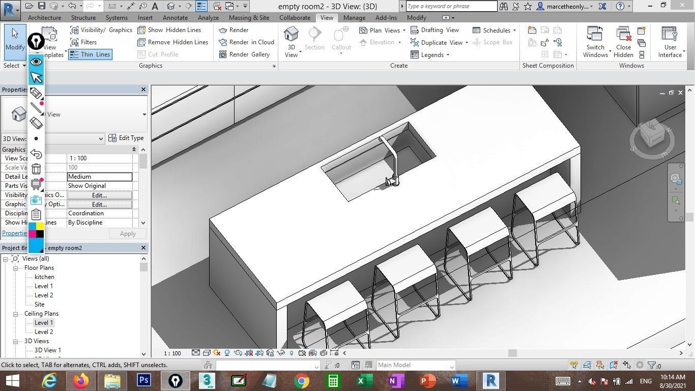 Revit modern kitchen families 3D model CGTrader