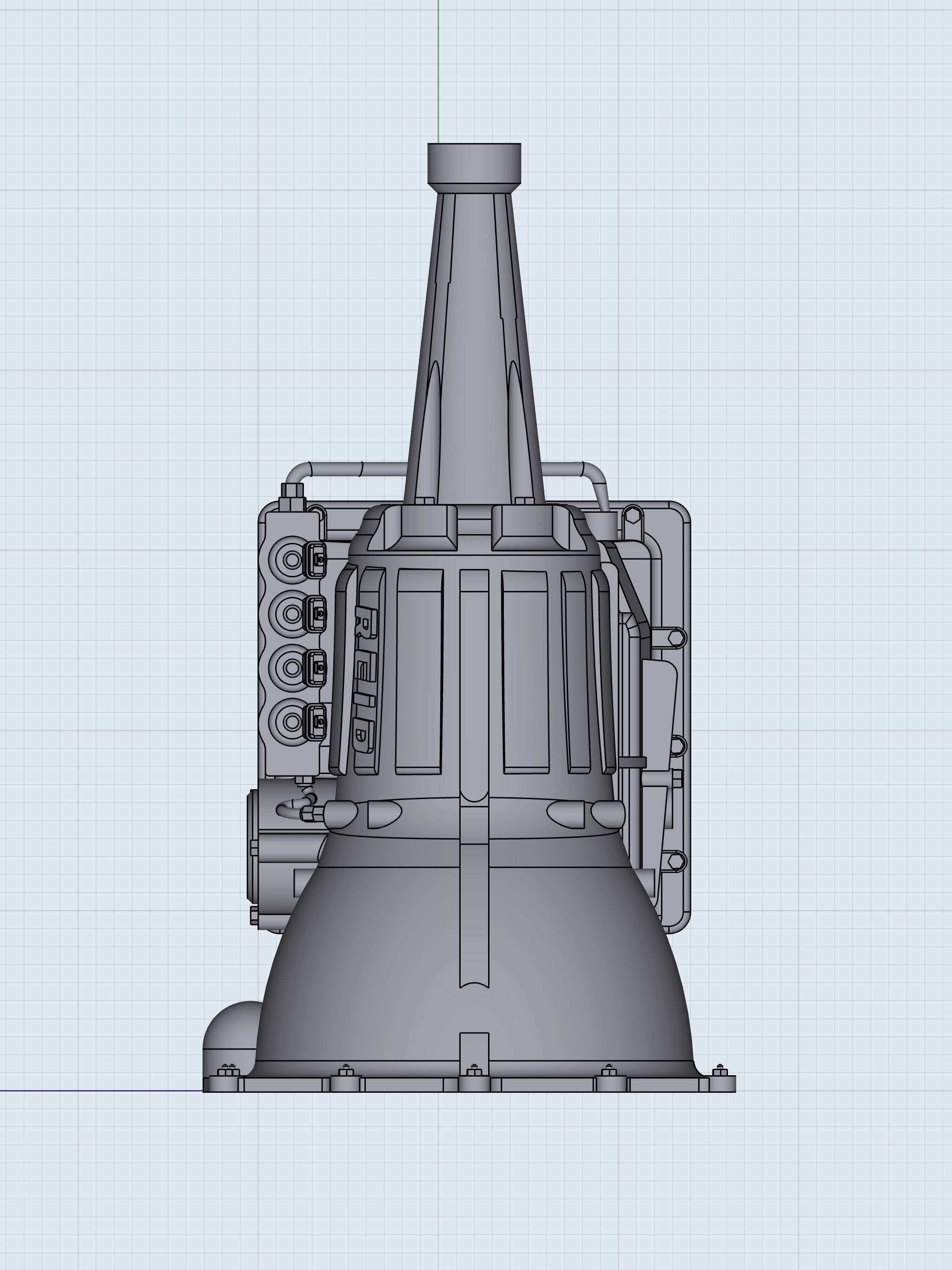 Reid Rossler Powerglide Drag racing Gearbox Transmission Pro Mod 3D