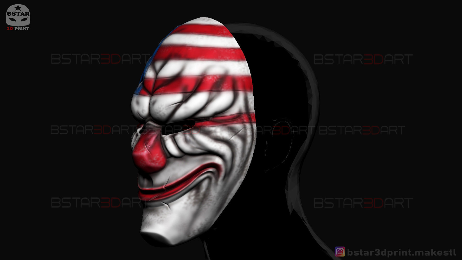Dallas Mask - Payday 2 Mask - Halloween Cosplay Mask 3D model 3D ...