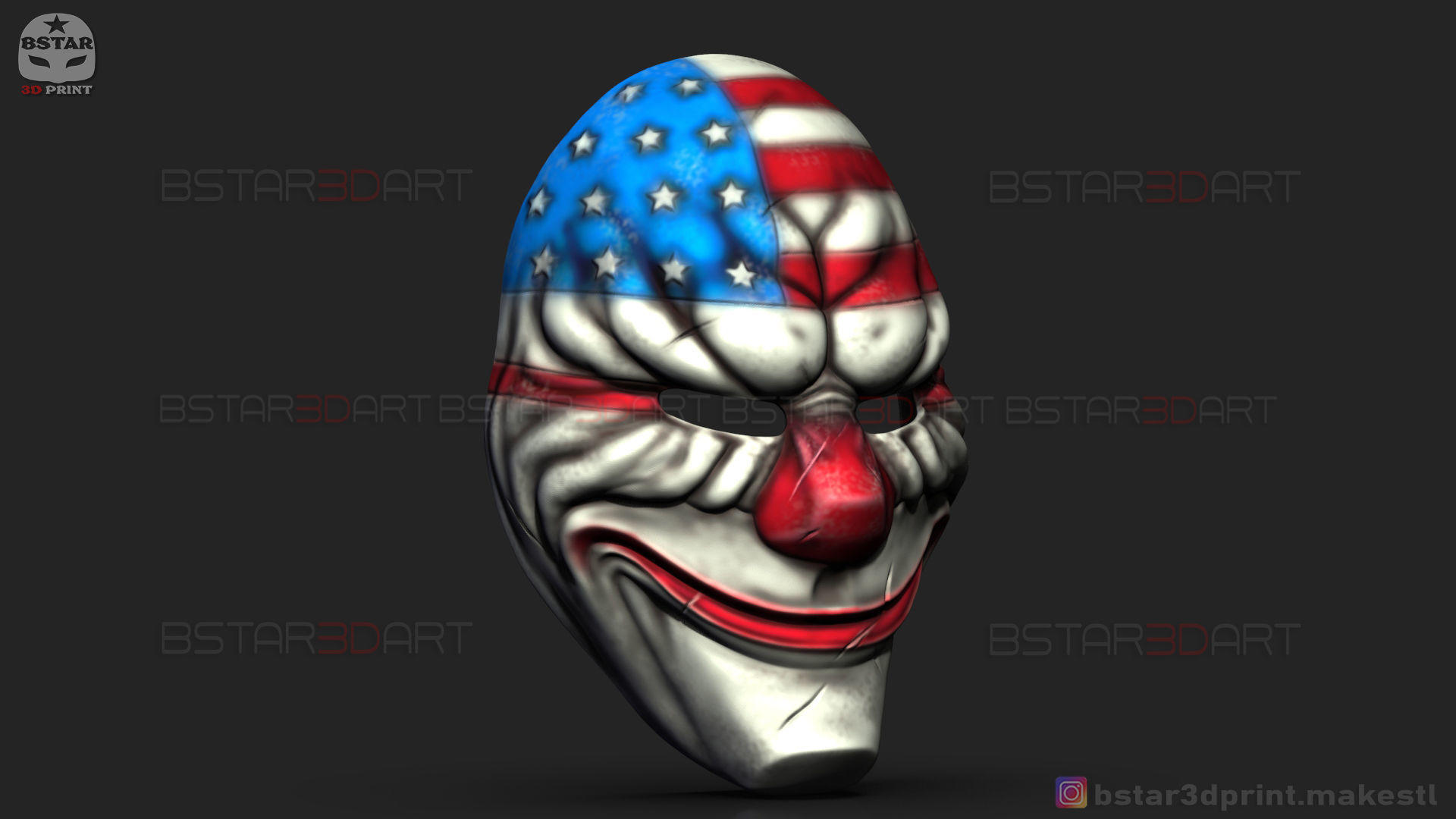 Dallas Mask - Payday 2 Mask - Halloween Cosplay Mask 3D model 3D ...
