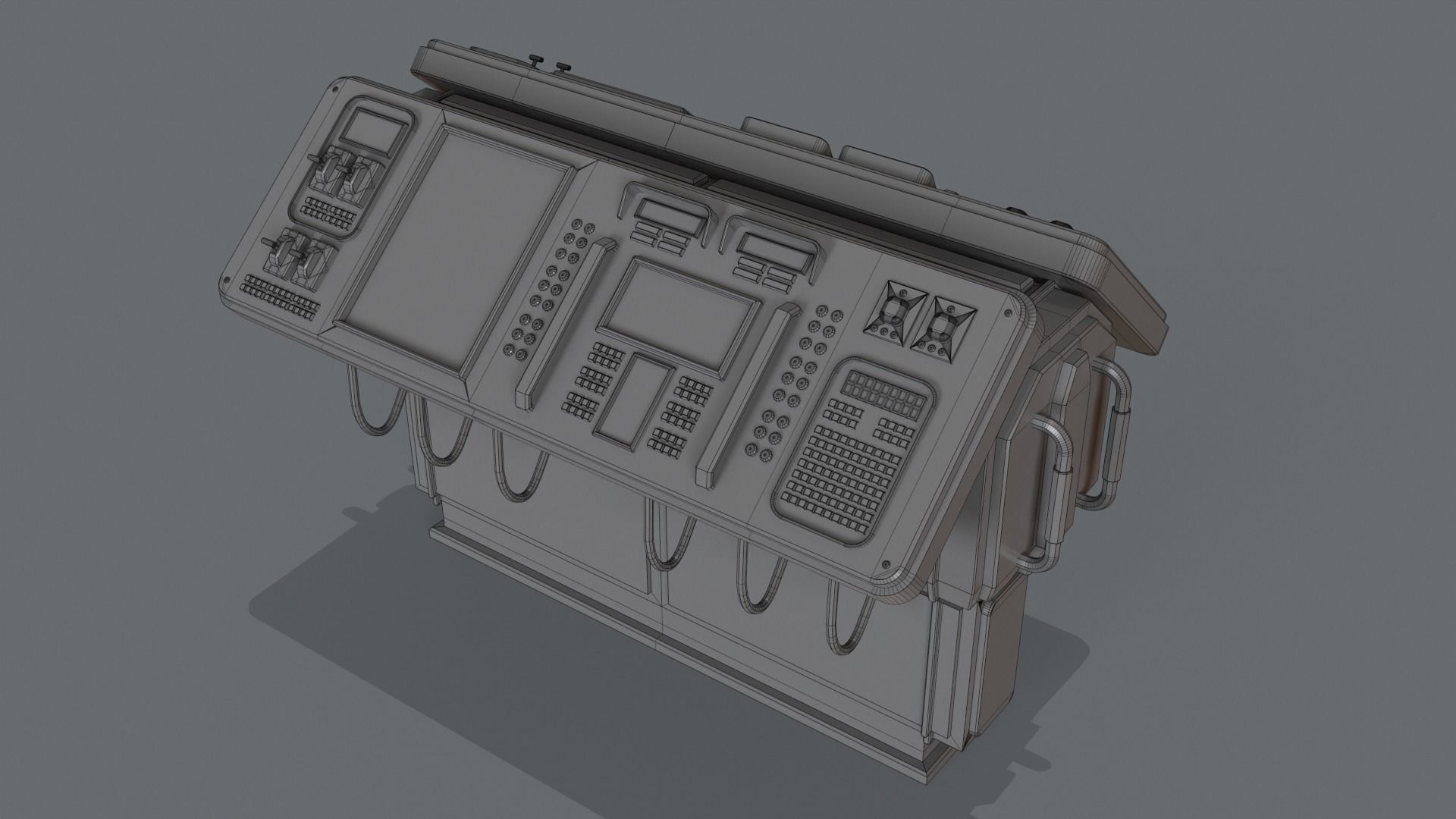 3D model Sci-Fi Computer Control Terminal VR / AR / low-poly | CGTrader