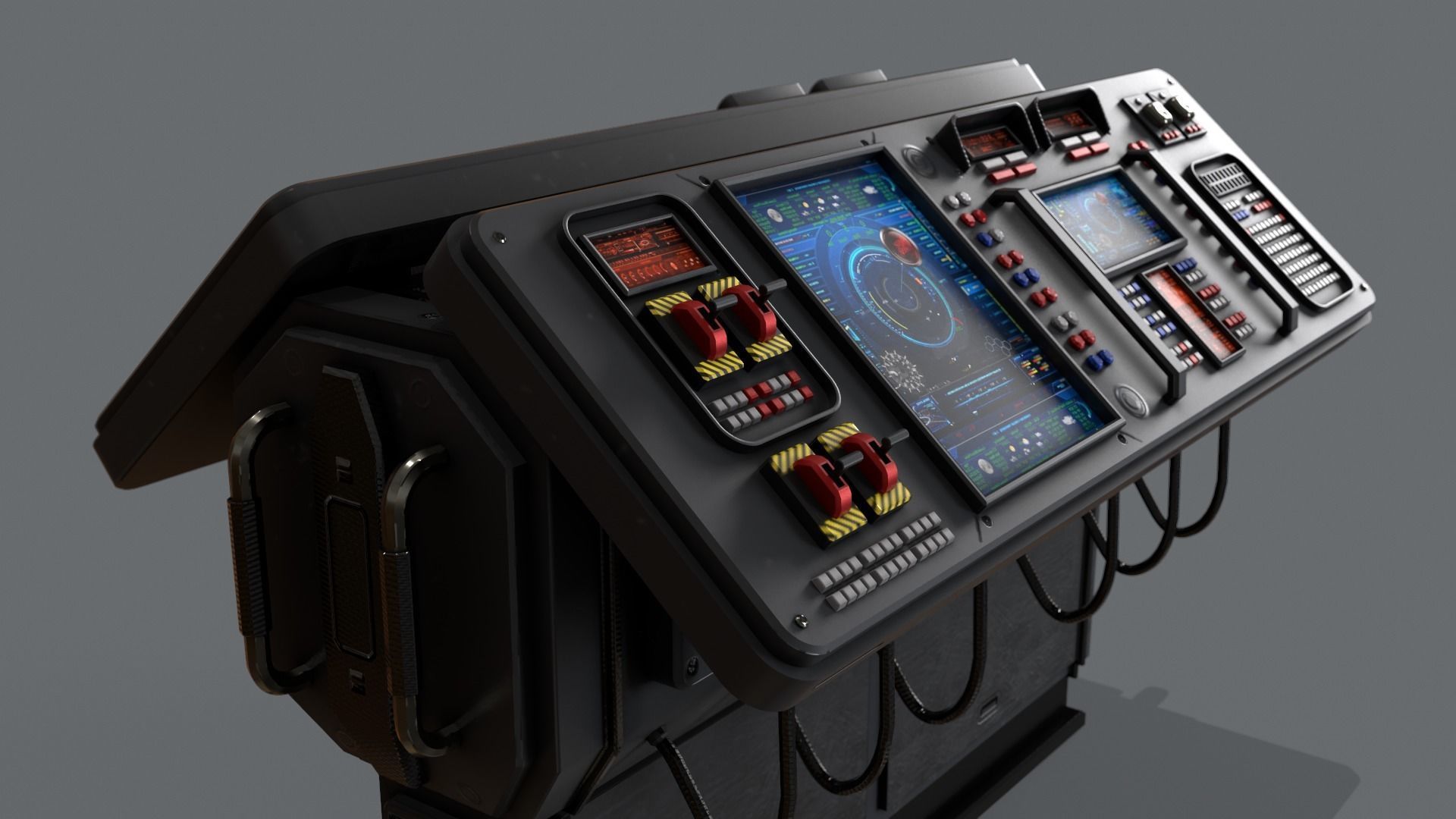 3D model Sci-Fi Computer Control Terminal VR / AR / low-poly | CGTrader