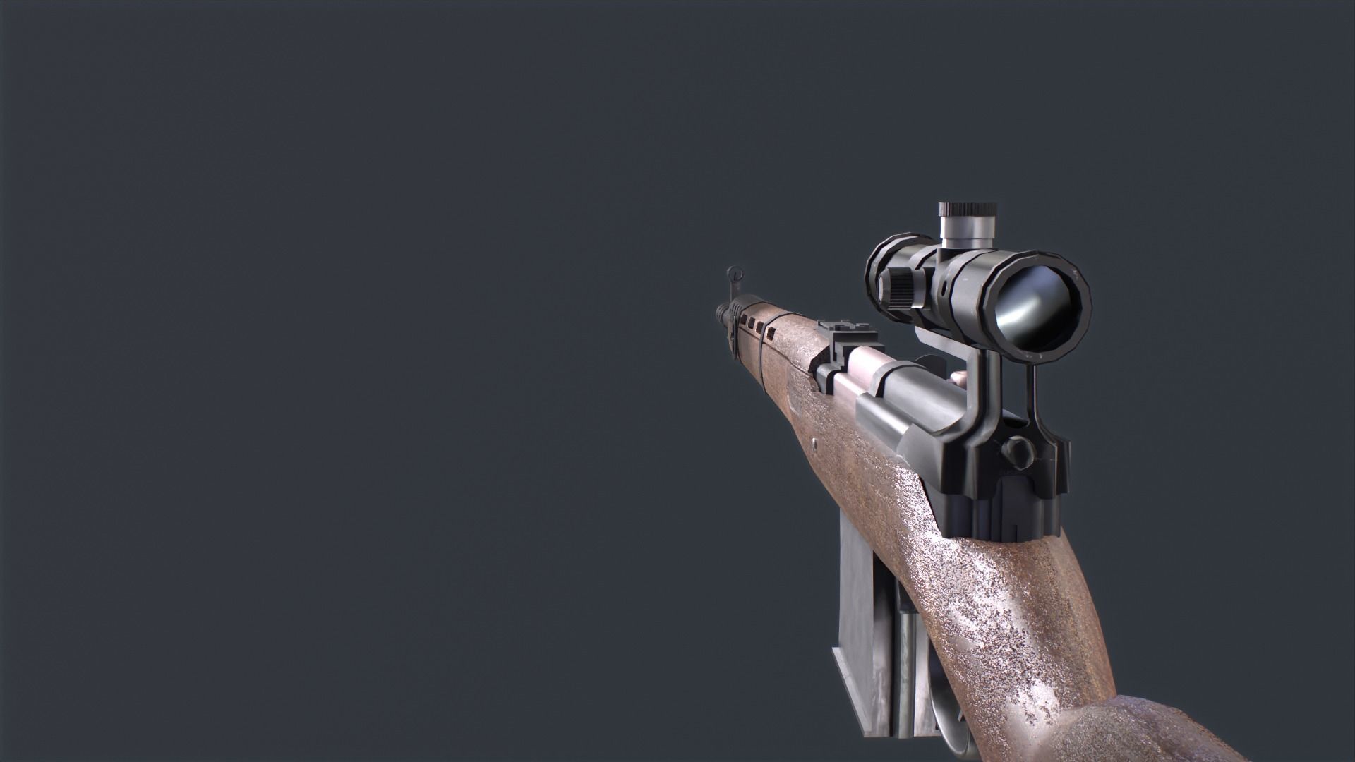 3D model Tokarev SVT 40 low poly game ready rifle VR / AR / low-poly ...